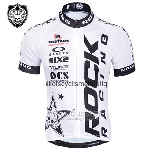 2015 Cycling Jersey Rock Racing Black and White Short Sleeve and Bib Short